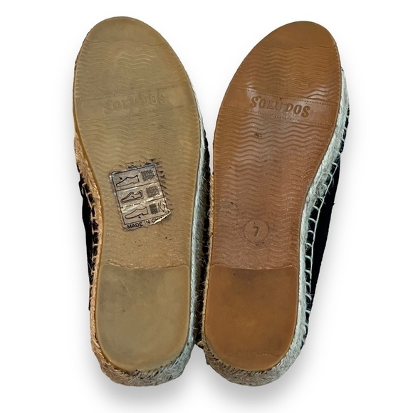 Soludos x Ashkahn Hi Hey espadrilles Black Canvas Flat Shoes summer size 7 - Picture 13 of 13